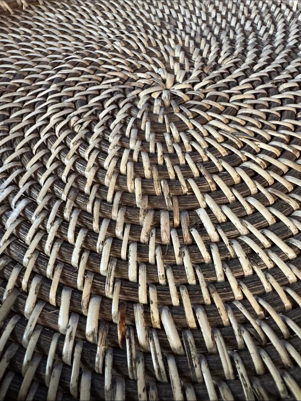 Vintage / Bohemian Collectibles.  Woven Rattan Pedestal Cake Stand